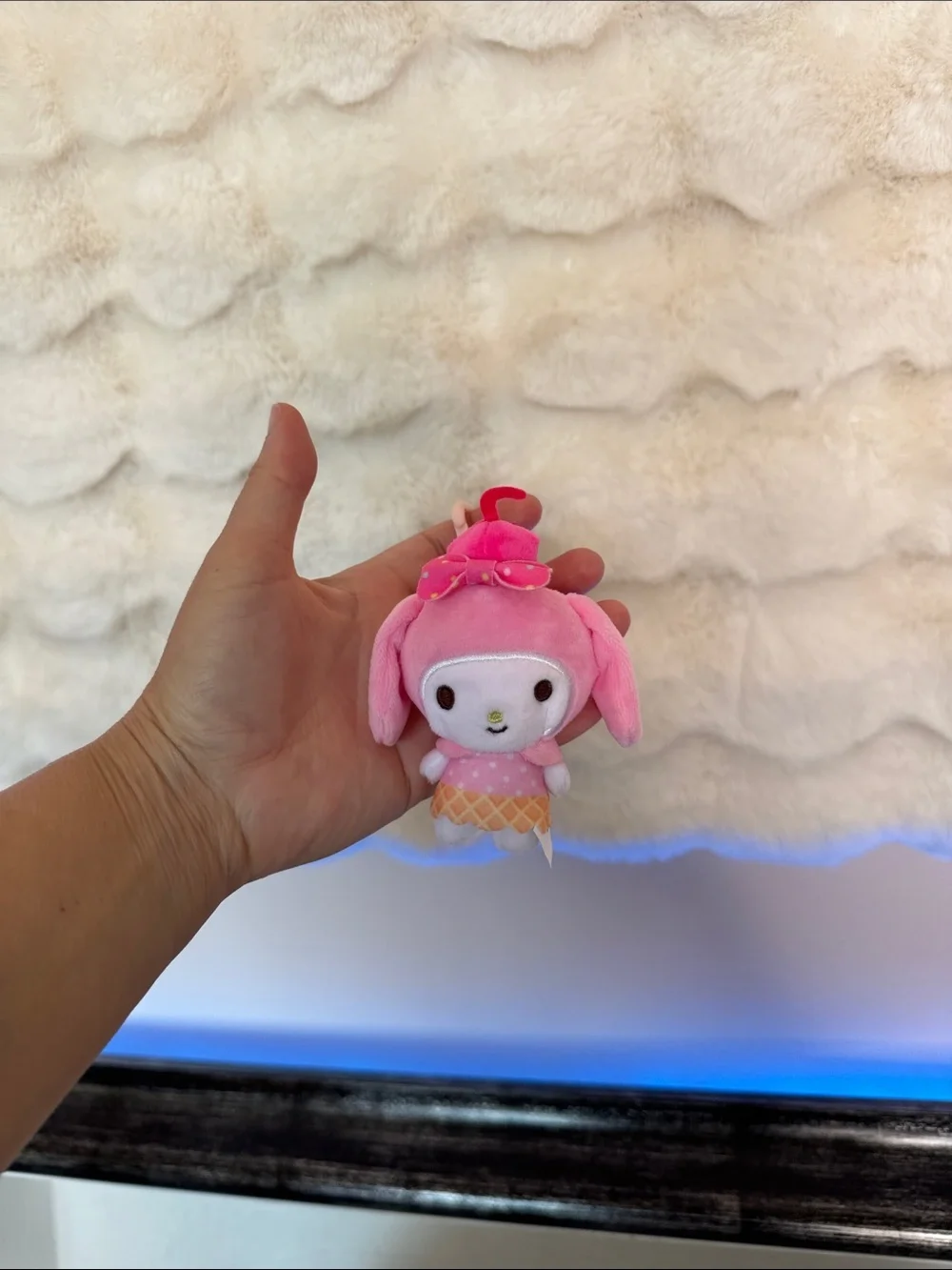Source Unknown Pink Plush Character Clip-On Charm my melody